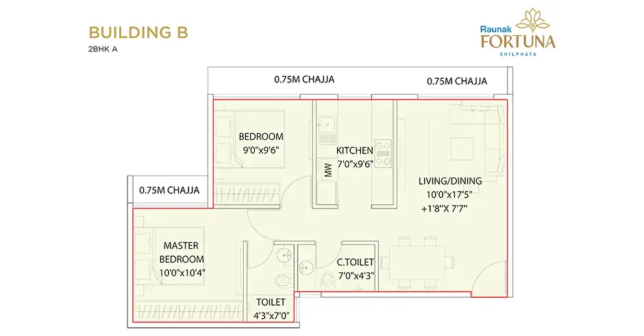 Raunak Fortuna Shilphata Floor Plans