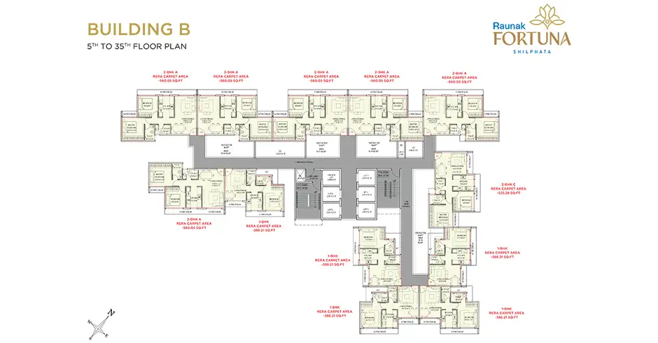 Raunak Fortuna Shilphata Floor Plans