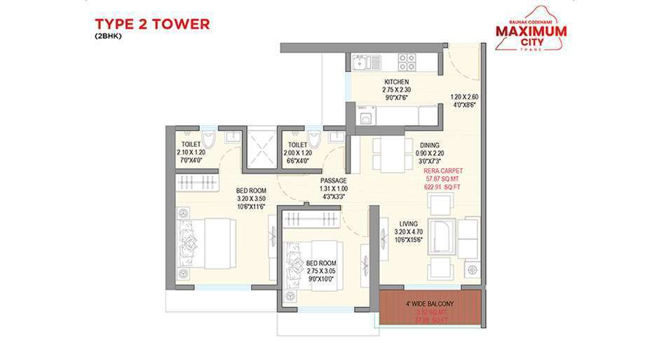 Raunak Maximum City Thane Floor Plan